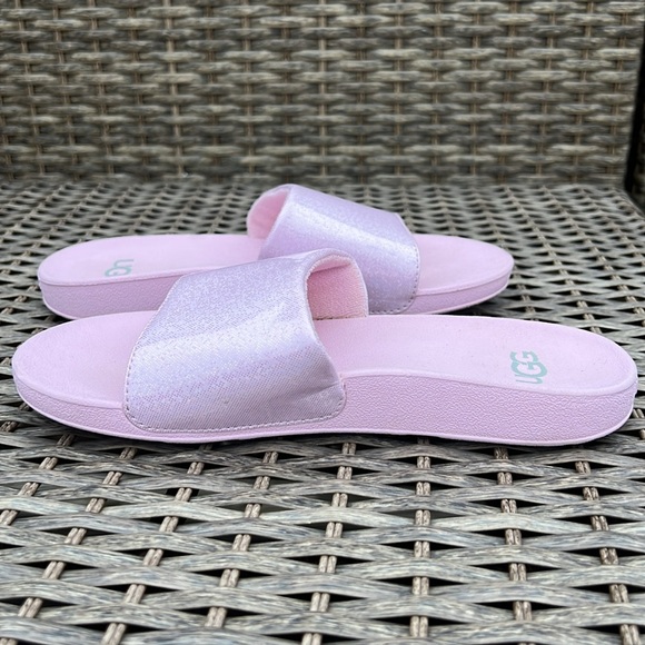 UGG Kids Light Pink Glitter Slide Sandals Little Kids Girls‎ Size 3 - Picture 6 of 8